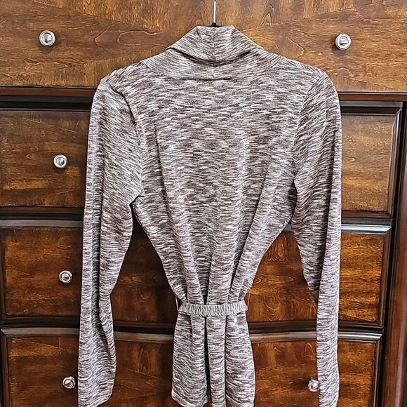 INC Silk Blend Cowl Neck Coffee Metallic Top Size M - Picture 2 of 3